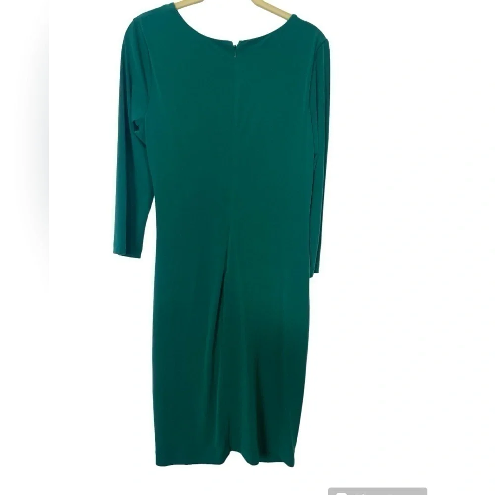 Pixley Emerald Green Twist Front Long Sleeve Dress Size Small